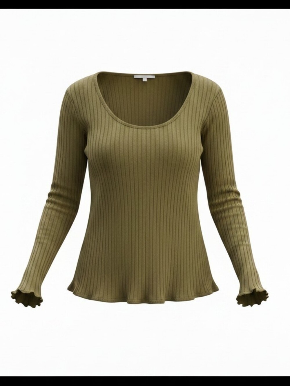 Slim Fit Ribbed Long Sleeve Top - Picture 2 of 2